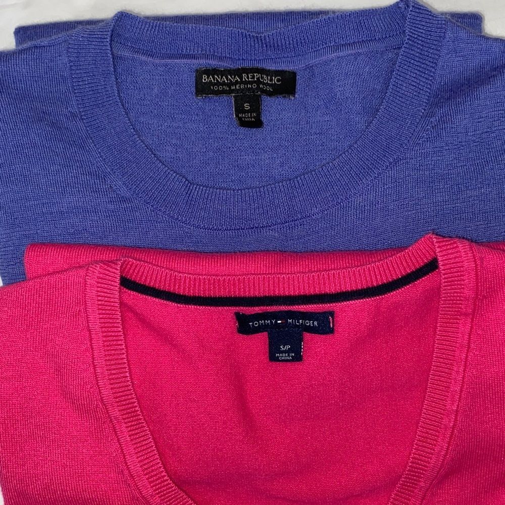 Bundle Banana Republic Purple Merino Wool Sweater +one more
